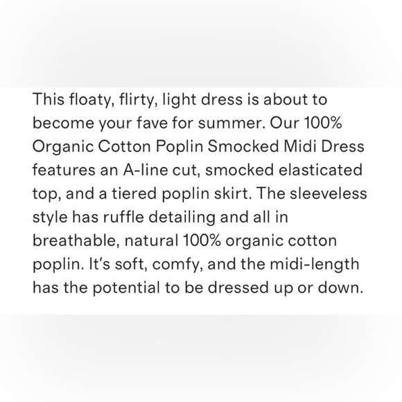 NWT Quince organic cotton smocked midi dress - Picture 4 of 8